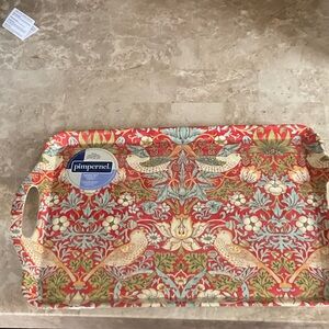 Pimpernel Strawberry Thief Tray - Red, Cream, Sage